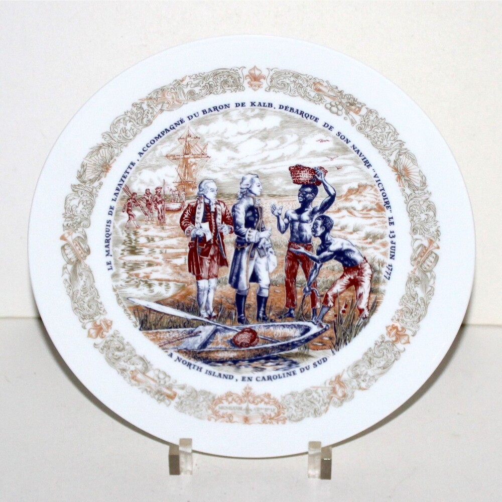 D'Arceau Limoges Plate 1973 Marquis Lafayette landing in South Carolina SC